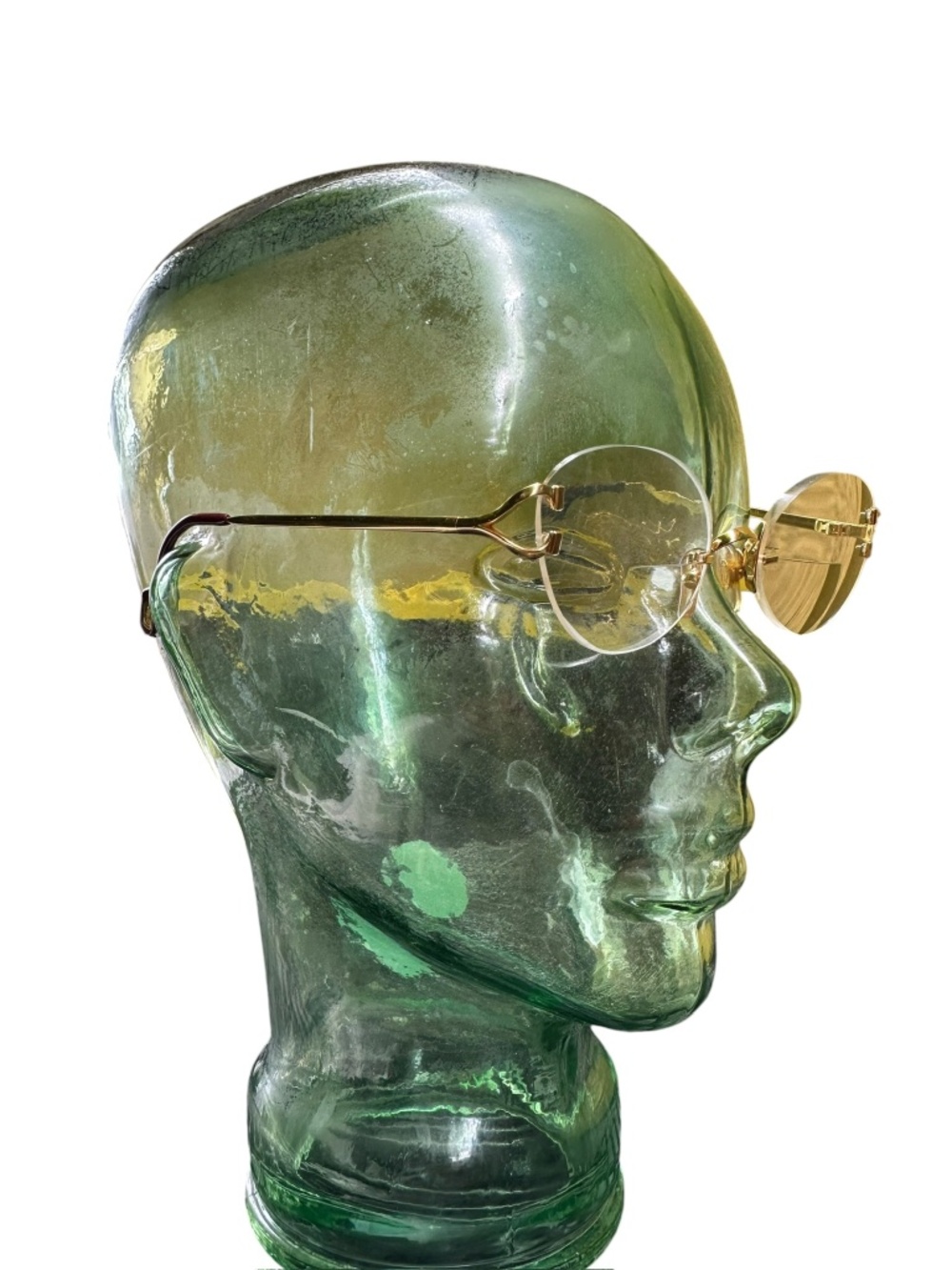 Vintage CARTIER 130 Rimless Oval Eyeglasses Gold C Decor Frames Made In France